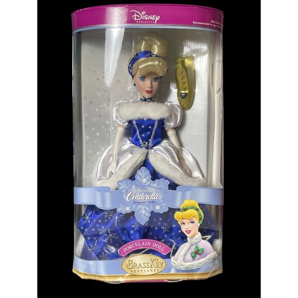 2004 Brass Key Keepsakes Disney Princess Snowflake Cinderella Porcelain Doll NIB - Picture 1 of 7